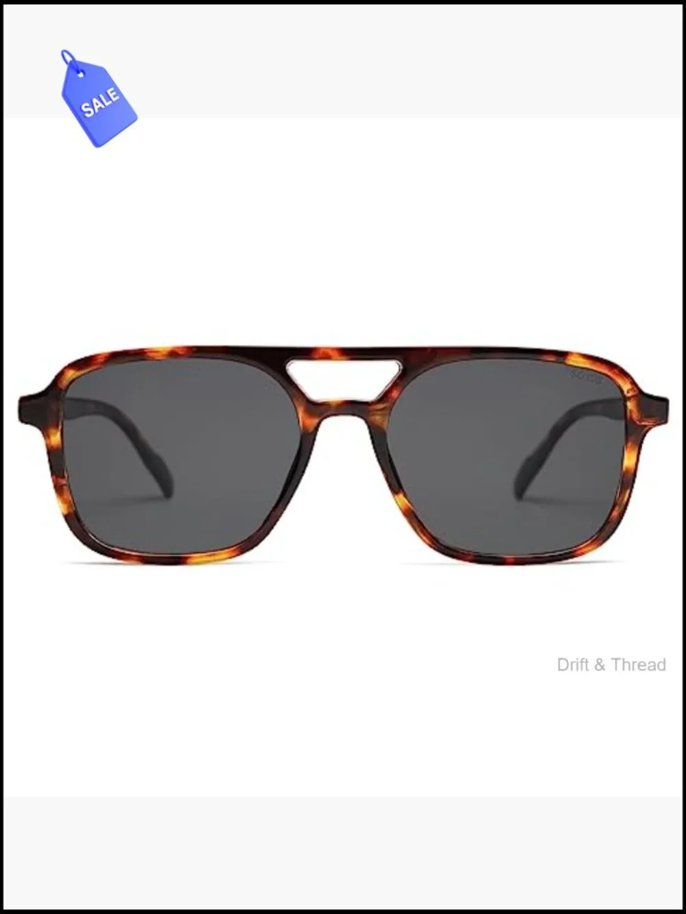 Retro Aviator Sunglasses Women Men UV400 Protection Trendy Rectangle Shades